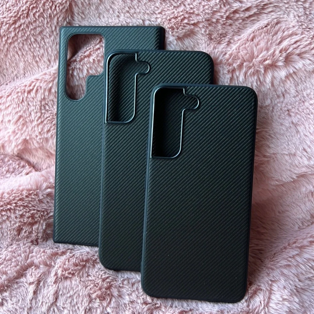 For Samsung Galaxy S22,S22plus,S22 ultra phone case plastic/leather carbon fiber
